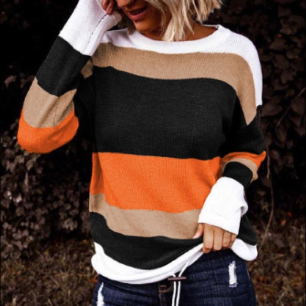Colorblock Drawstring Sweater